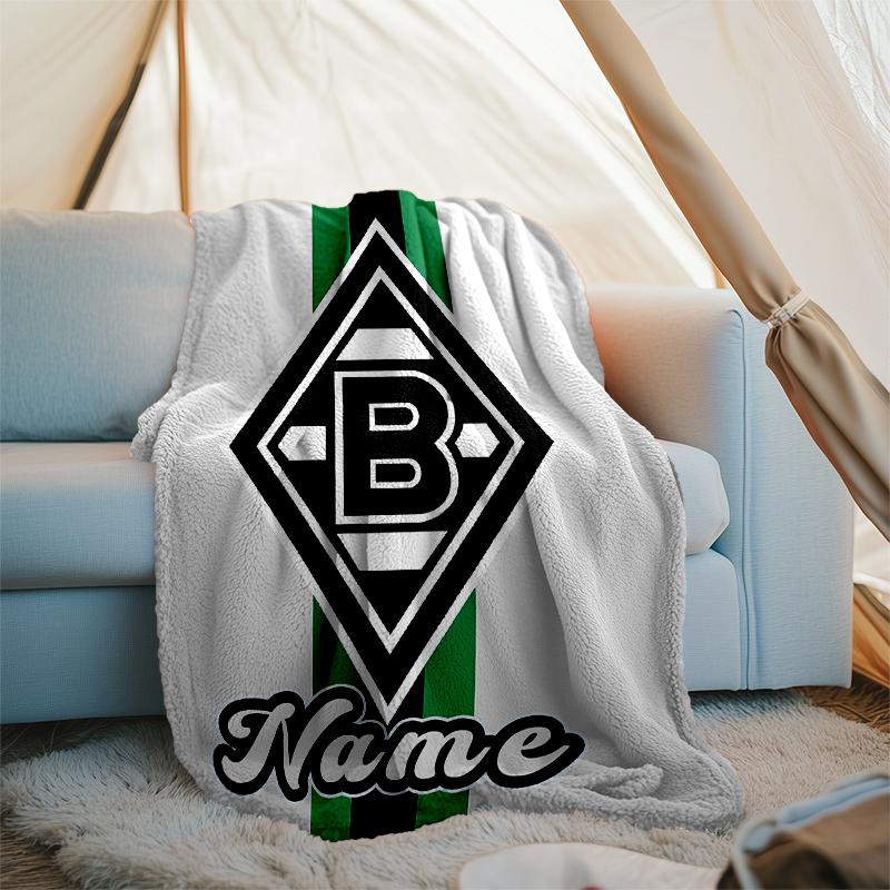 Personalized Custom Name Blanket - Borussia Mönchengladbach Print Design,Blanket for Sofa,Bed,Travel,Camping - Soft and Warm, Great Gift