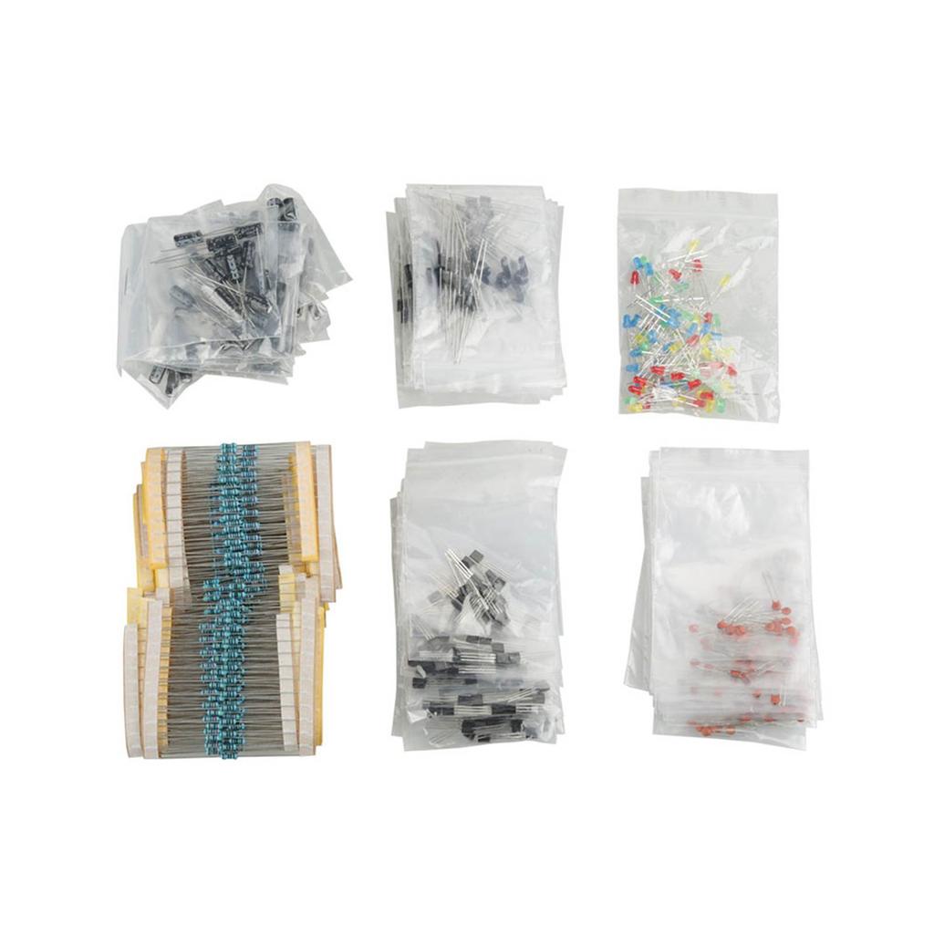 Electronic Components Set LED Diodes Transistor Electrolytic Capacitors Resistors Kit