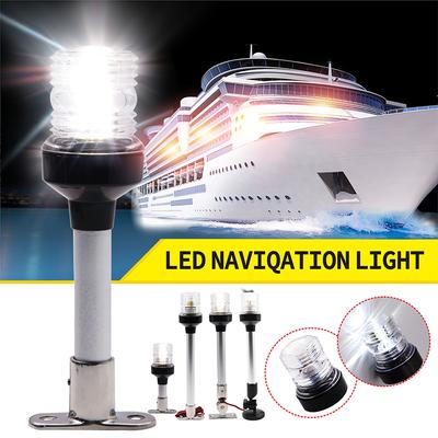 Boat Sailing Signal Light Fold Down Anchor Light Yacht Stern LED Navigation Lights Round Pactrade Lamp Stainless Steel