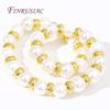 18K Gold Plated Large Hole Metal Beads,Round Spacer Beads,Bracelet Beads High Quality DIY Jewelry Accessories