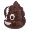 Poop Ceramic Cup - Prank, Funny, Trick, Personality Poop Mug, Coffee Cup with Lid, Gag Gift