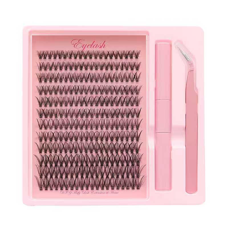 Natural Curl 30D Faux Eyelashes with Dual-Ended Glue - Dense European and American Style