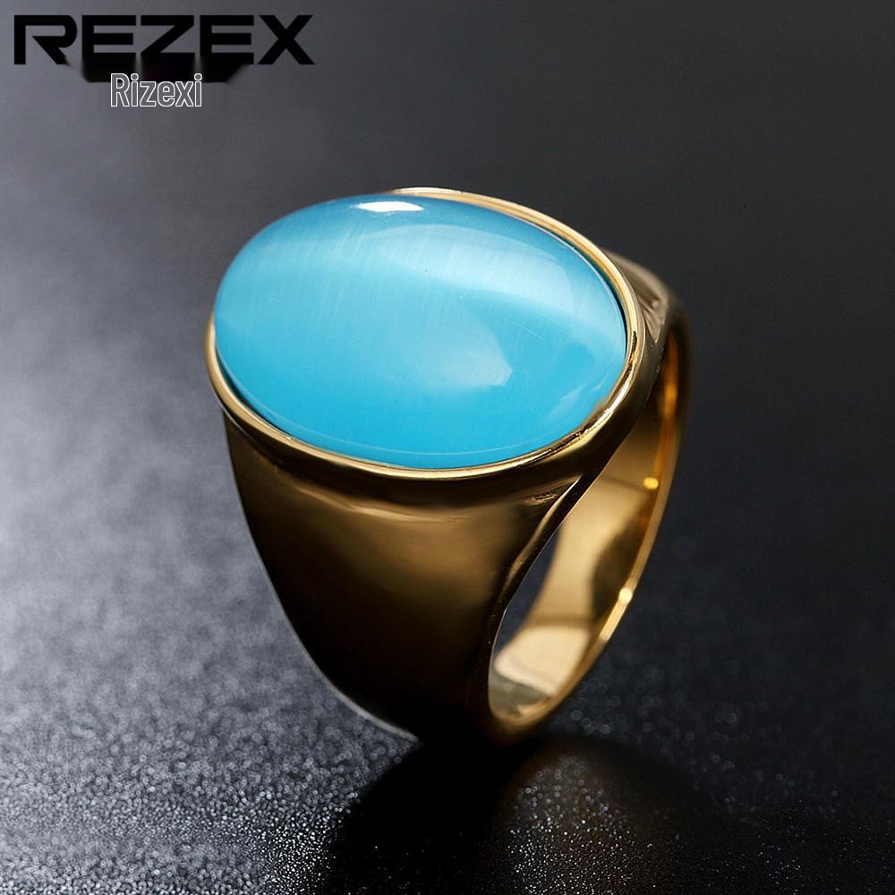 Retro Elegant Gemstone Titanium Steel Ring for Men and Women - Vintage Style Jewelry Band