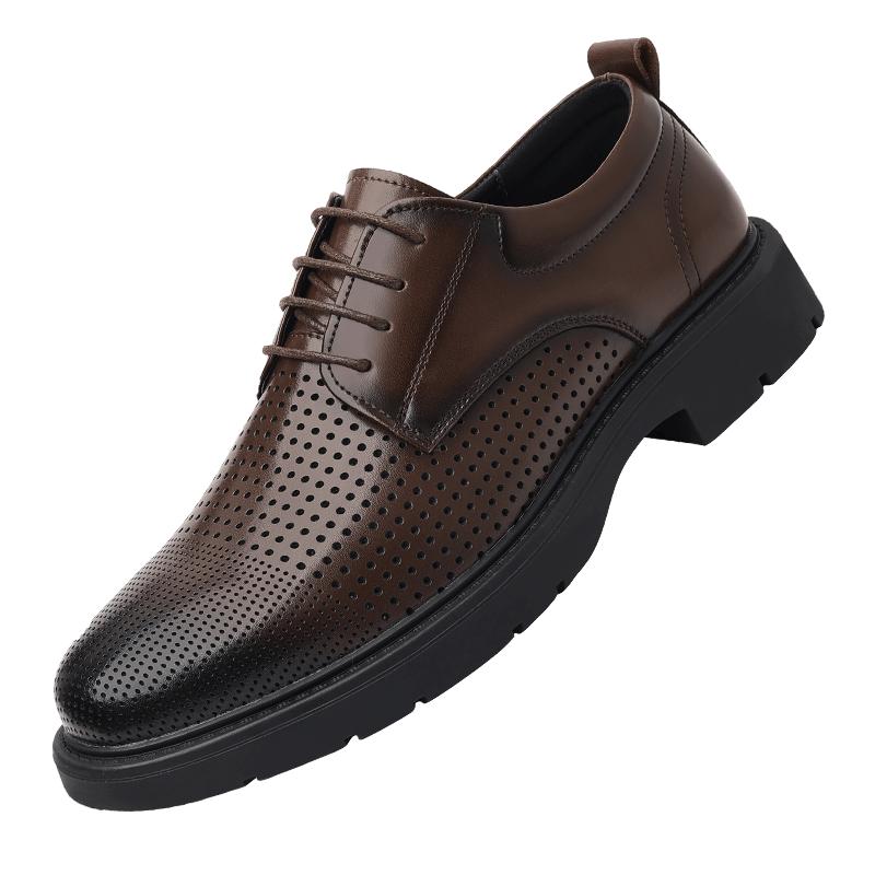 Hot Retro gentlemen's men's shoes High quality luxury style Black Brown adult thick soled shoes Leisure Business Versatile