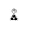 Gioiello per Piercing Labbra e Cartilagine Auricolare a Bottone in Acciaio Inossidabile 316L con Fiore di Zircone