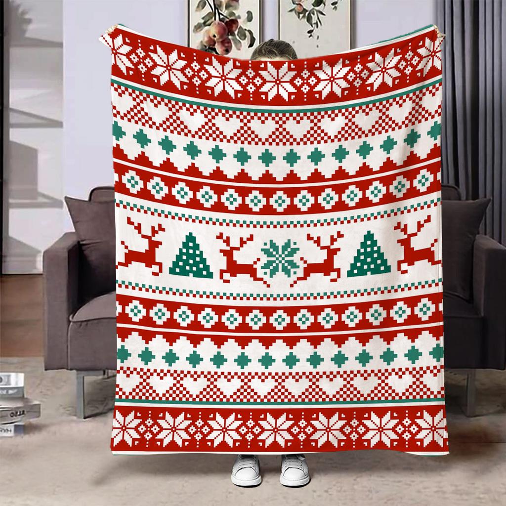 Christmas Creative Throw Blanket Flannel Print Blanket Super Soft Cozy Sofa Nap Blanket Home Blanket Perfect Home Gift for Her