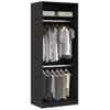 Wardrobe with Shelf Black Oak Effect 80 x 50 x 200 cm