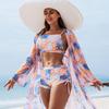 2026 New Fashionable High-end Sexy Multi-color Printed Three-piece Bikini Women's Swimsuit
