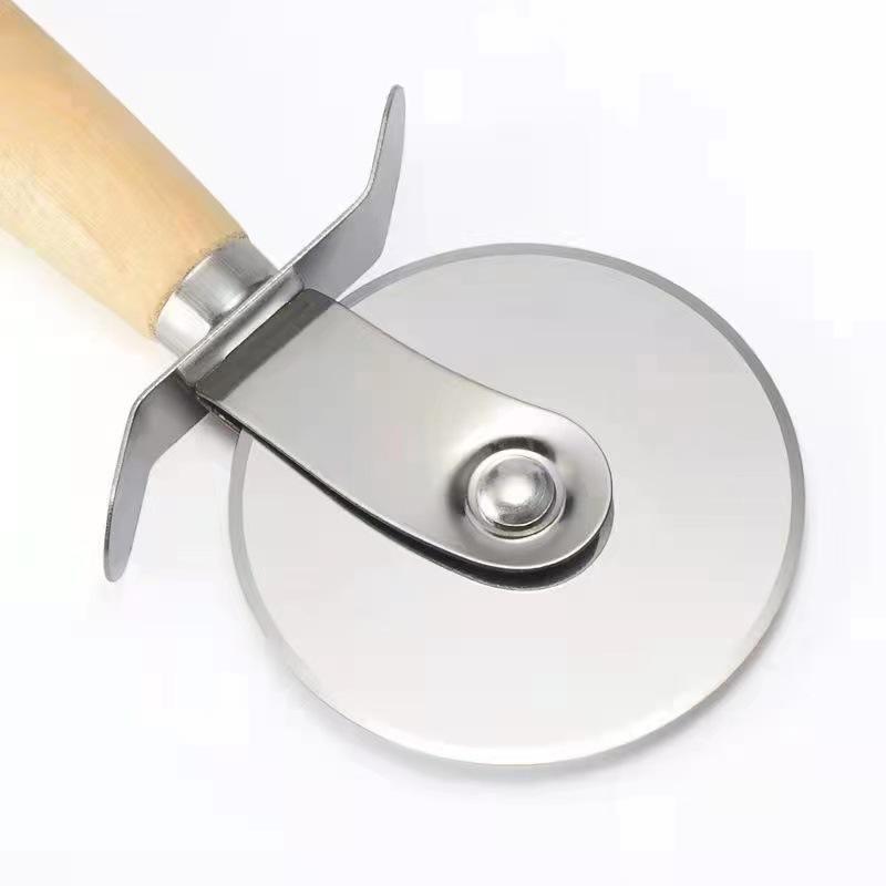 Nerezový nůž na pizzuJednokolečkový válečkový nůž Pekařské nářadí Nůž na pizzu