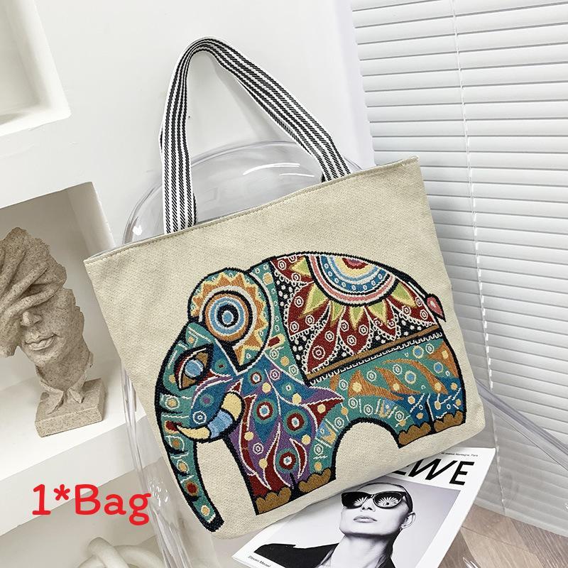 Embroidered Owl Bag With Canvas Material For Casual Daily Use