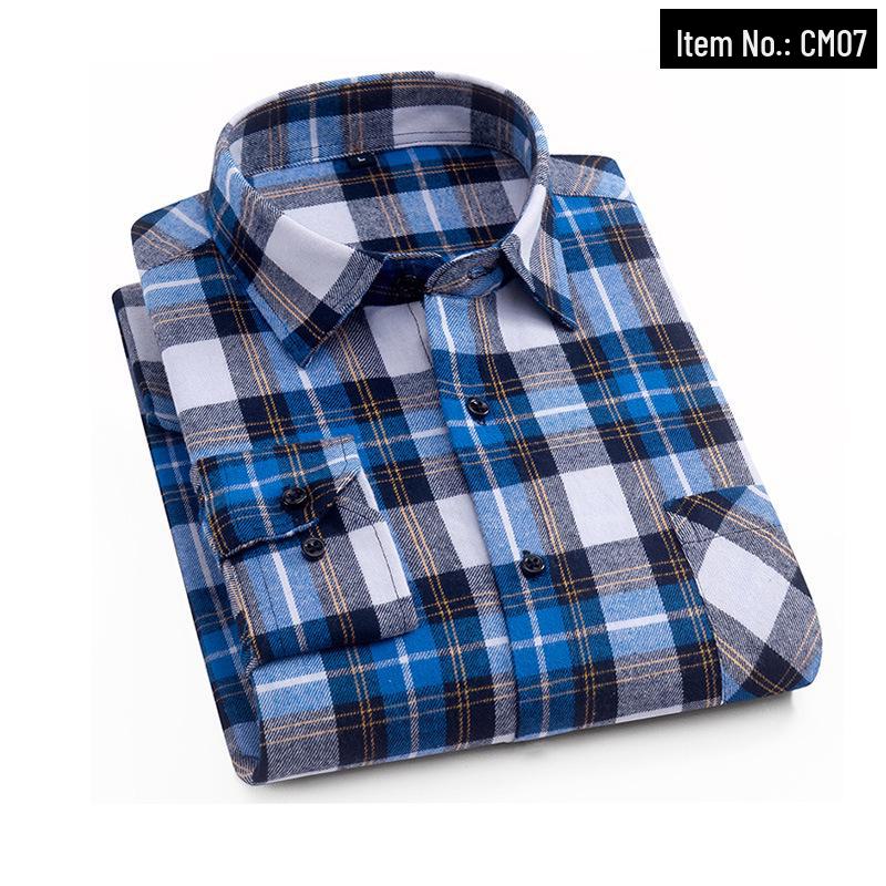 Men's Trendy Plaid Shirt: Long-Sleeved, Loose, Brushed Casual Jacket for Spring, Summer, and Autumn