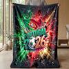 Portugal Football Printed Flannel Blanket Skin Friendly Warm Decorative Throw for Indoor Couch Bed Daily Use