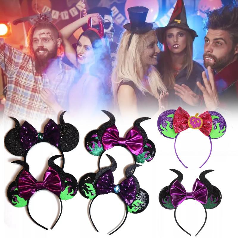 Adorable Halloween Themed Mickey Ghost Headband With Cute Bow For Kids Parties
