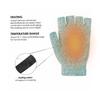 USB Heating Gloves Double Sided Comfortable Half Fingers Heating Gloves with Finger Cover