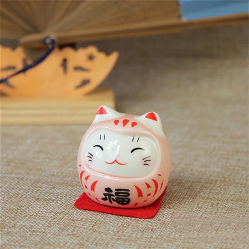 Multicolor Waving Hand Cat Home Decor Welcome Waving Cat Sculpture Statue Decor Car Ornament Chinese Lucky Wealth Waving Cat