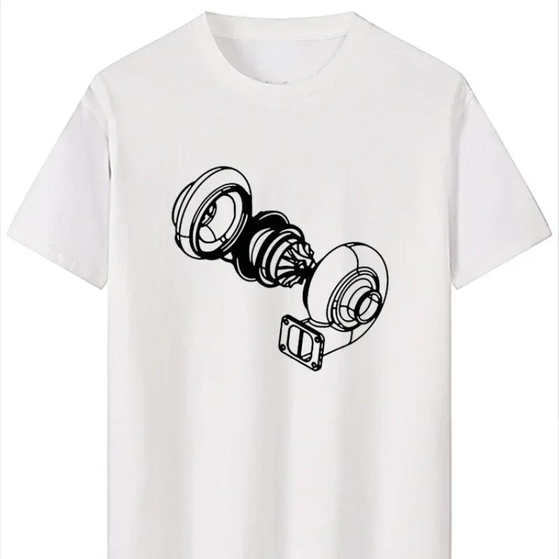 Exploded Turbo Car TShirt Men Adult Tops Clothing Crew Neck Tee Shirt Printed Youth T-Shirts Graphic TShirts Women Tee Tops