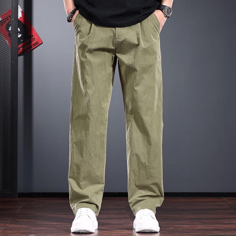 Jieluono Men's Casual Straight-Leg Trousers