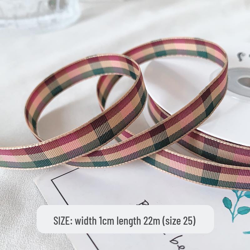 10mm kariertes Satinband für Haaraccessoires, Schleifen, Geschenkboxen & Bastelarbeiten