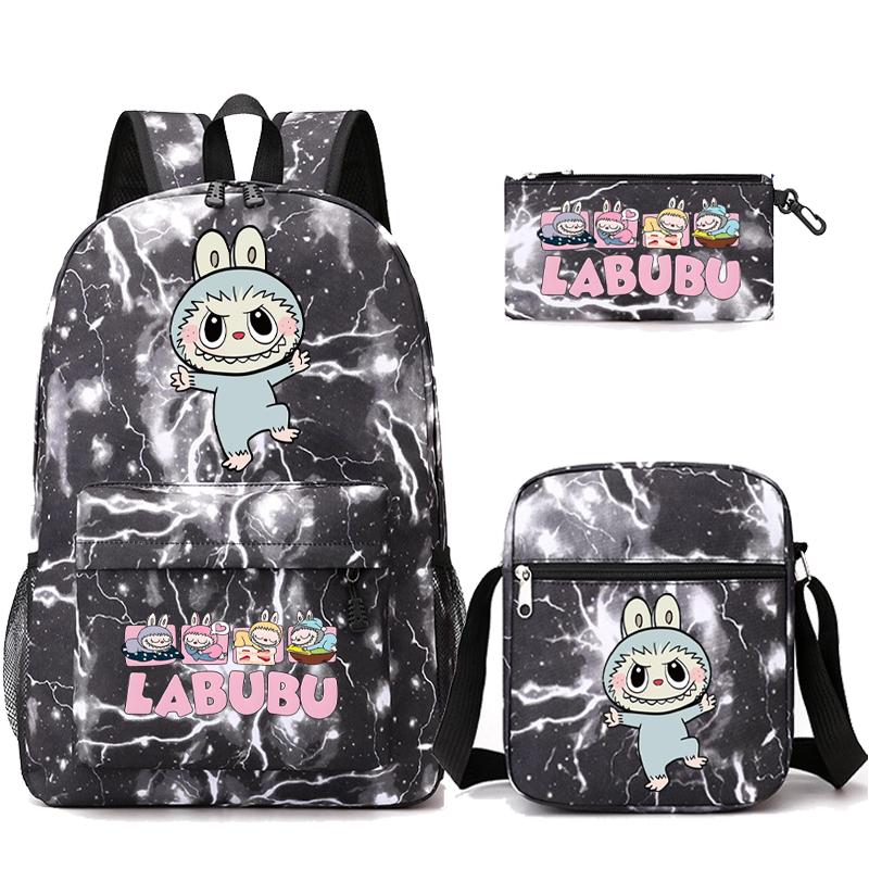 3Pcs/set Cute Printed Backpack with Shoulder Bag Pencil Case Student Girl Boy Schoolbag Large Capacity Bookbag Travel Bag