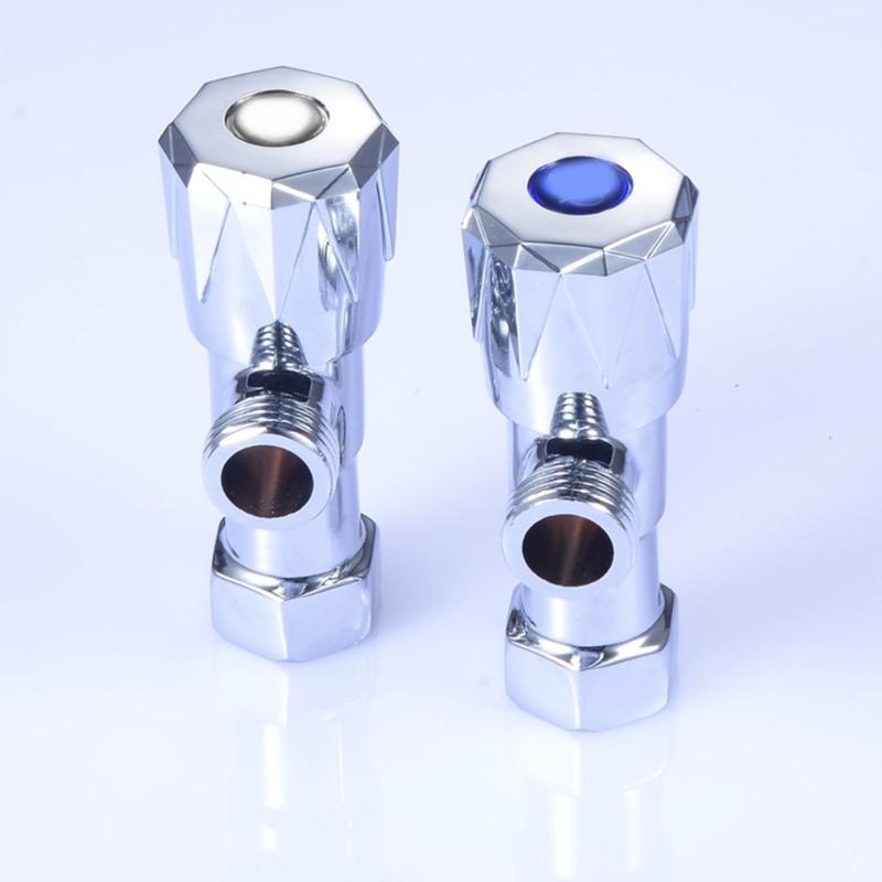 Water Flows Control Valves 1/2inch Turn Angle Stop Valves Hot/Cold Water Stop Valves for Heating & Plumbing System