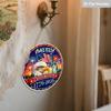 2D Flat America 250th Birthday 1776-2026 Wooden Hanging Sign, Patriotic Round Plaque with Bald Eagle, Statue of Liberty & Fireworks, USA Independence