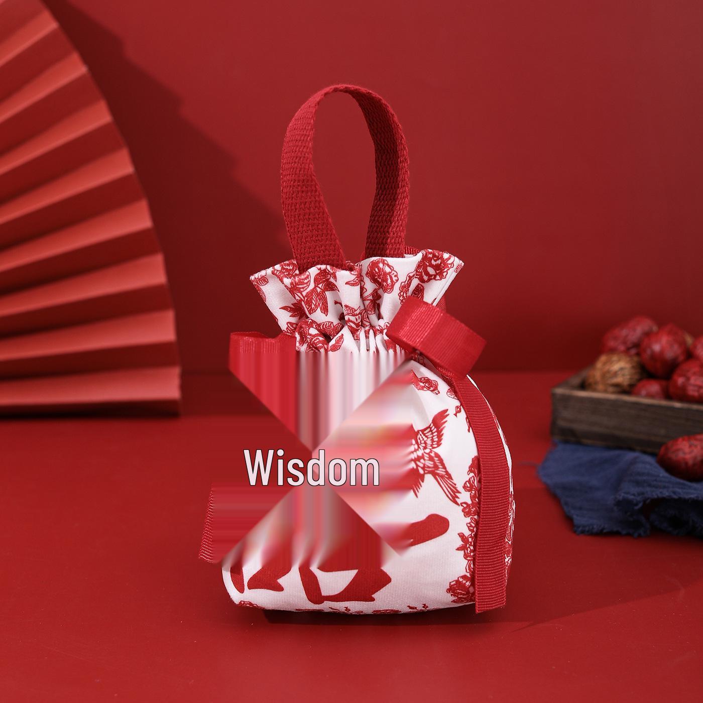 Elegant Canvas Wedding Candy Bags - New Style Thank You Gift Bags 13x16 cm [Holds Cigarettes + Candy]