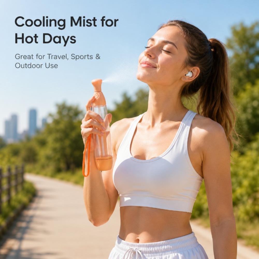 Refillable Summer Cooling Water Spray Bottle Personal Face Moisturizing Mist Dispenser Sports