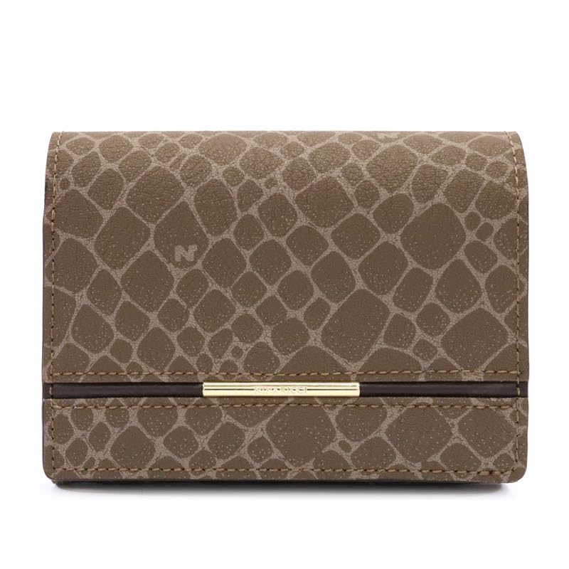 Nina Ricci Atre Nouveau Purse Bifold Wallet Dark Brown 85-8202