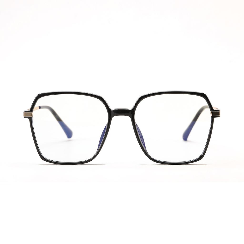 Glasses Tr75205 Semi-Metallic Square Large Frame Myopia Frame Flat Lens
