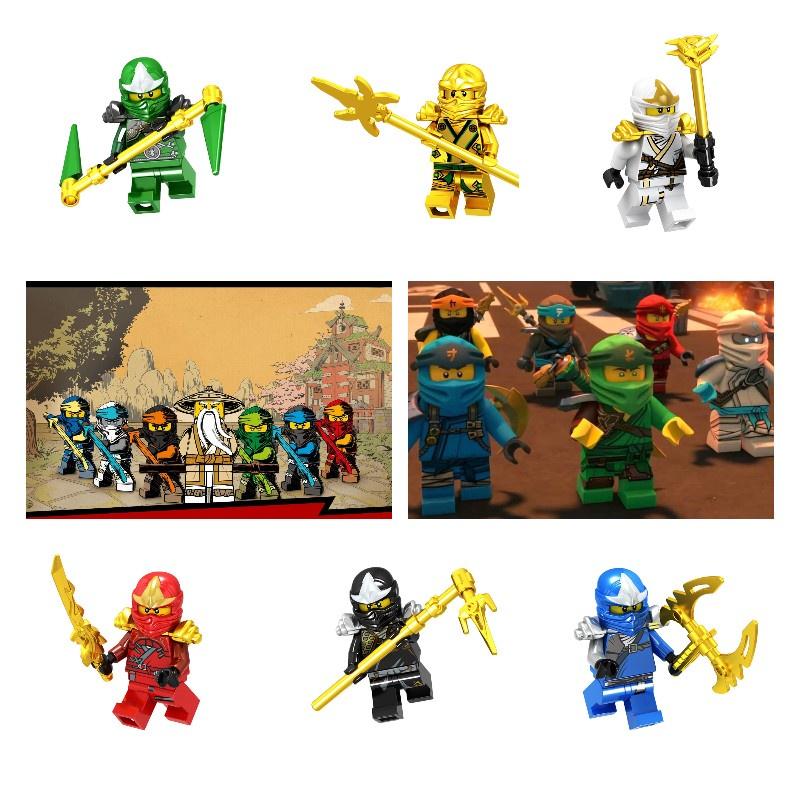 Golden Ninja Building Blocks Toy Set For Kids Includes 38 Pieces Of Small Abs Blocks