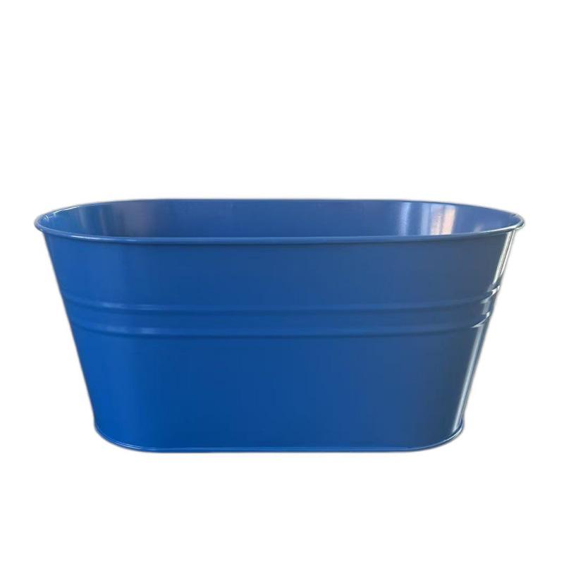Oval Metal Double Hook Hanging Flower Pot for Railings and Fences