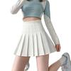 Summer Pleated Skirt with Pockets Small Elastic High Waist Elastic A-word Short Skirt Women's Slim Skirt