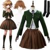 Danganronpa Chihiro Fujisaki Cosplay Kostüm JK Uniform Anzug Langarm Braun Plissee Rock Set Frauen Halloween Kostüm Outfit