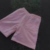 European and American Pink Embroidered Elastic Drawstring Casual Straight Leg Loose Shorts