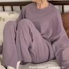 Winter Thickened German Velvet Pajamas Solid Colour Korean Ins Casual Round Neck Loungewear Loose Loungewear Suit