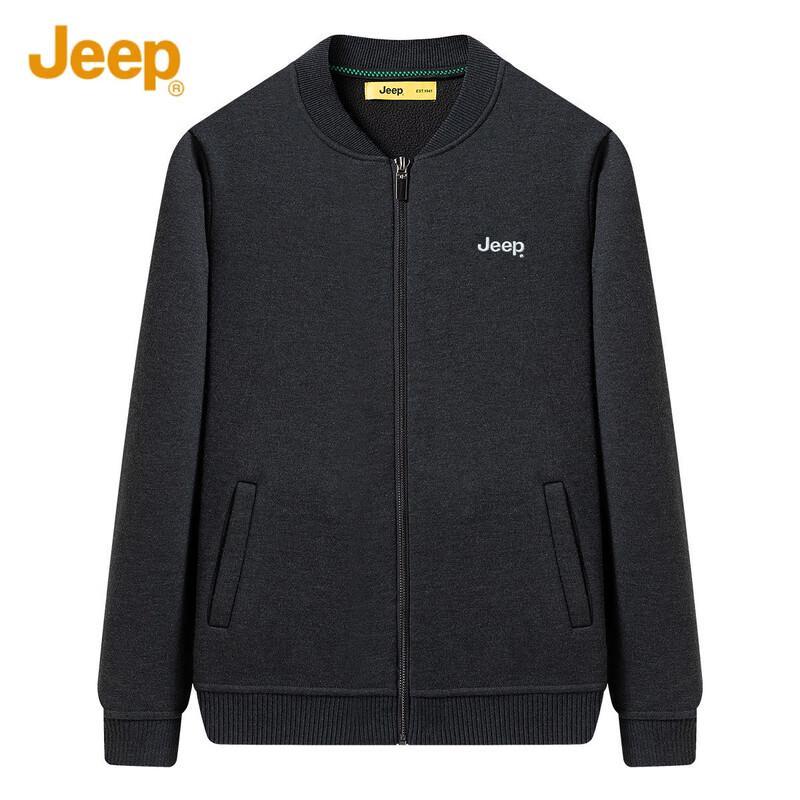 Jeep Men's Fleece-Lined Baseball Collar Cardigan Sweater