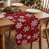 Frohe Weihnachten Schneeflocken Leinen Tischläufer Feiertags Party Deko Winter Weihnachten Küche Esstisch Läufer Weihnachtsdekoration
