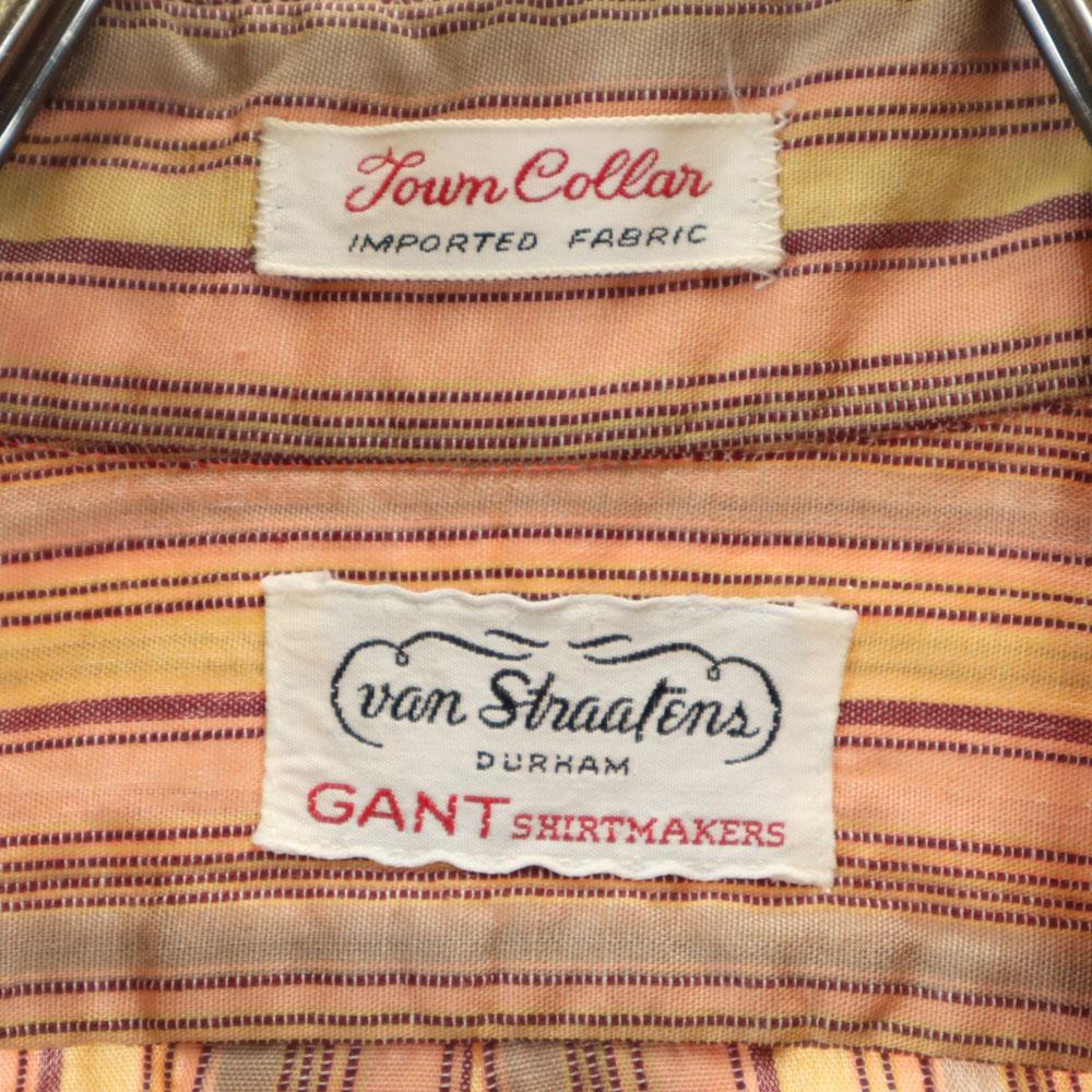 GANT 60s 70s vintage Striped Pattern Long sleeve shirt Brown Men's Used