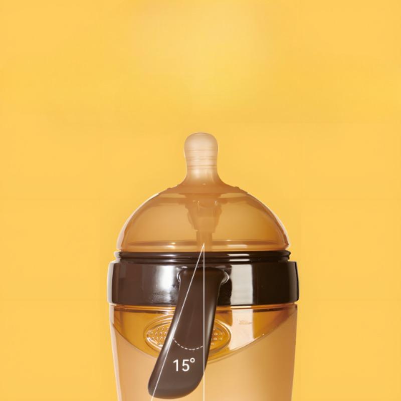 Produse pentru bebeluși Biberon pentru suzetă cu diametru larg Pahar pentru băutură pentru bebeluși Biberon din silicon Sticluță nano argint Anti-flatulență