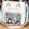 Nylon Transparent Pocket Idol Merchandise Storage Fashion Backpacks Kawaii Cat Itabag  Outdoor