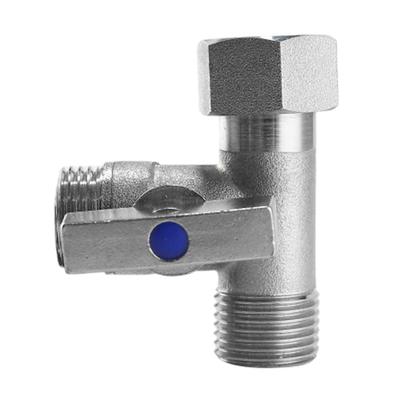  Stop Valves Adapter 1/2inch Steel Angle Stop Valves T Connector Valves for Bidet Sprayer & Toilet Tanks  Connection