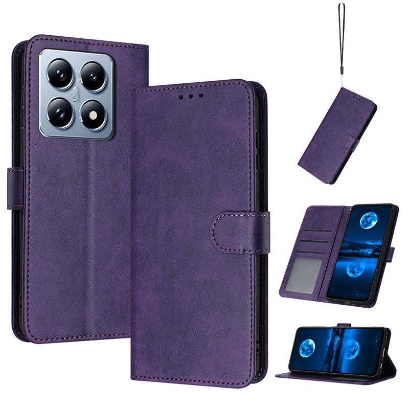 Magnetic Flip Cover Leather Case For Xiaomi 14T Pro Plus 14 Ultra Mi14T Mi14 T 14TPro 5G Cases Solid Color Skin Feel Wallet Bags
