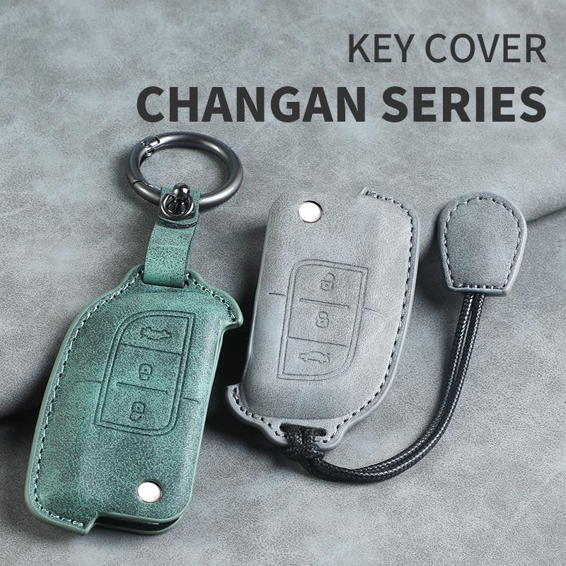 3-Tasten Leder Auto Klappschlüssel Hülle für Changan Alsvin V3 V5 V7 CX20 30 Zhixiang Eulove CS15 CS35 CS75 EV EStar EADO Raeton