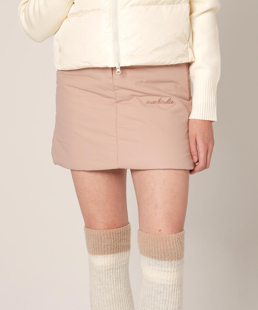 Mongbirdy Golf Logo Embroidered Winter Padded Skirt Beige