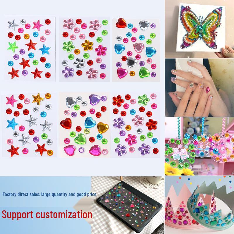 Creative Acrylic Phone Stickers: Star, Heart, Plum Blossom, Round, Custom Designs