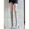 Boots Women's Year Pointed High Heel Boots Suede Elastic Skinny Boots Thick Heel Knight Boots
