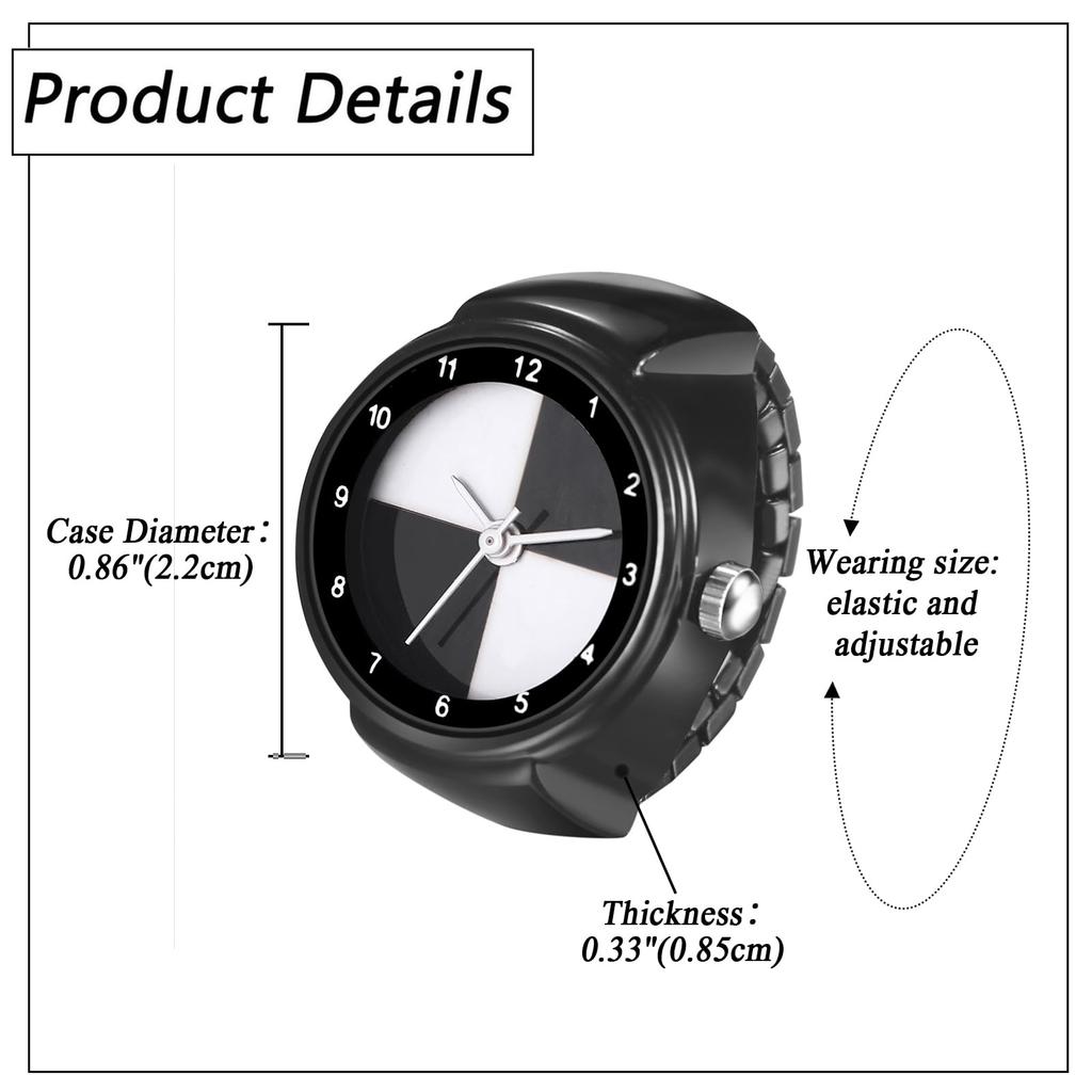 Ring Finger Finger Ring Free Ring Finger Black White Girlfriend Gift Wristwatch, Watch, Watch, Ladies Watch, Size, Waterproof, Cute, Watch, Watch,