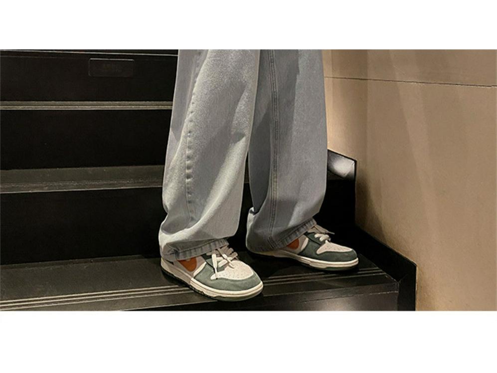 Men's Retro Solid Color Jeans: Spring & Autumn Straight-Leg Dad Pants, Loose Fit, Black/Grey, Wide Leg, Versatile Casual Long Pants