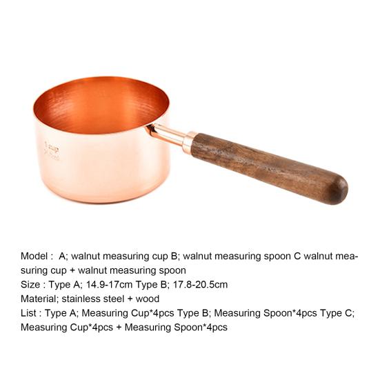 Measuring Spoon Inside Polished Comfortable Walnut wooden handle Kitchen Baking Set for Baking