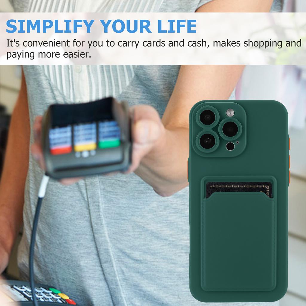 For iPhone 16 Pro Max Case Flexible TPU Phone Cover with Back Card Slot